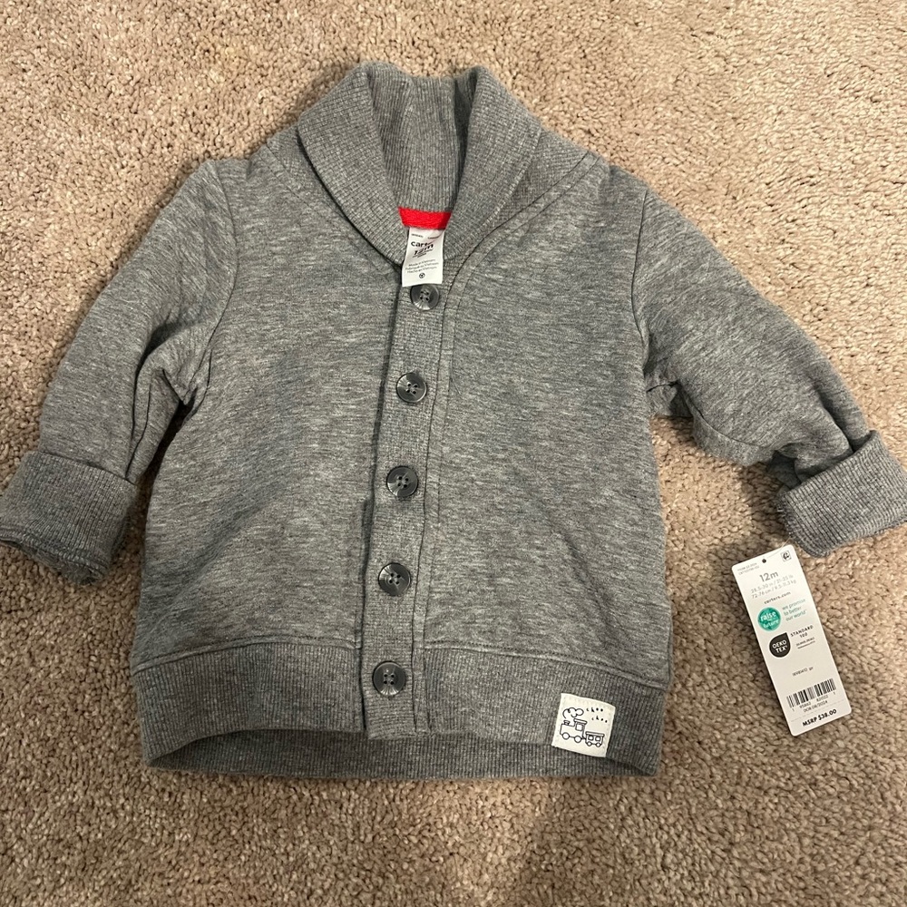 Carter's Gray Button-Up Sweater for Kids